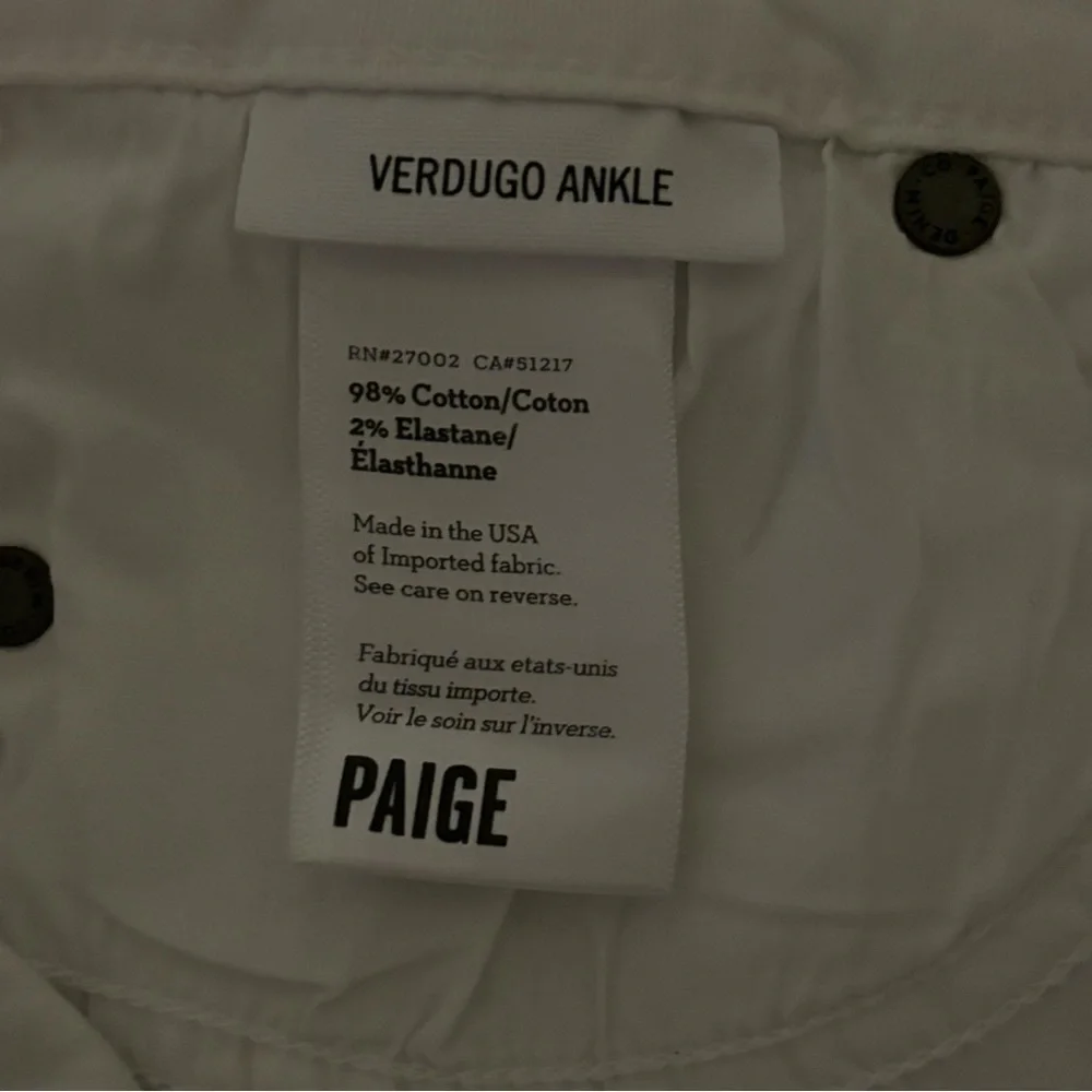 EUC PAIGE Verdugo Ankle Skinny Style DNM656 Optic White Size 6 - Picture 12 of 14